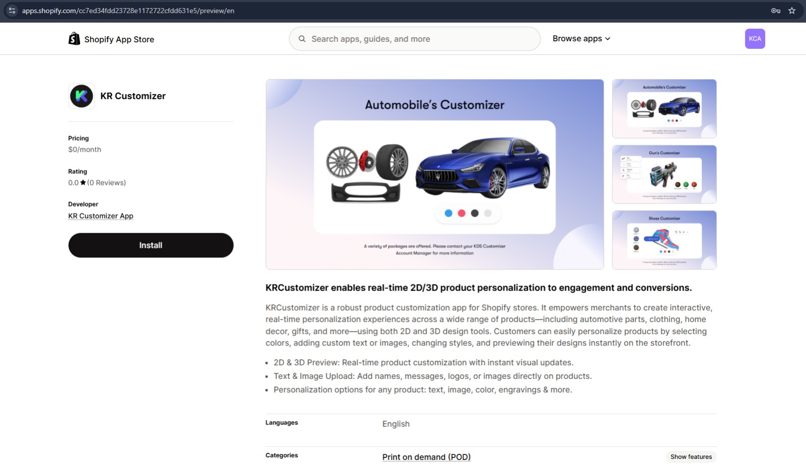 Product Page Example